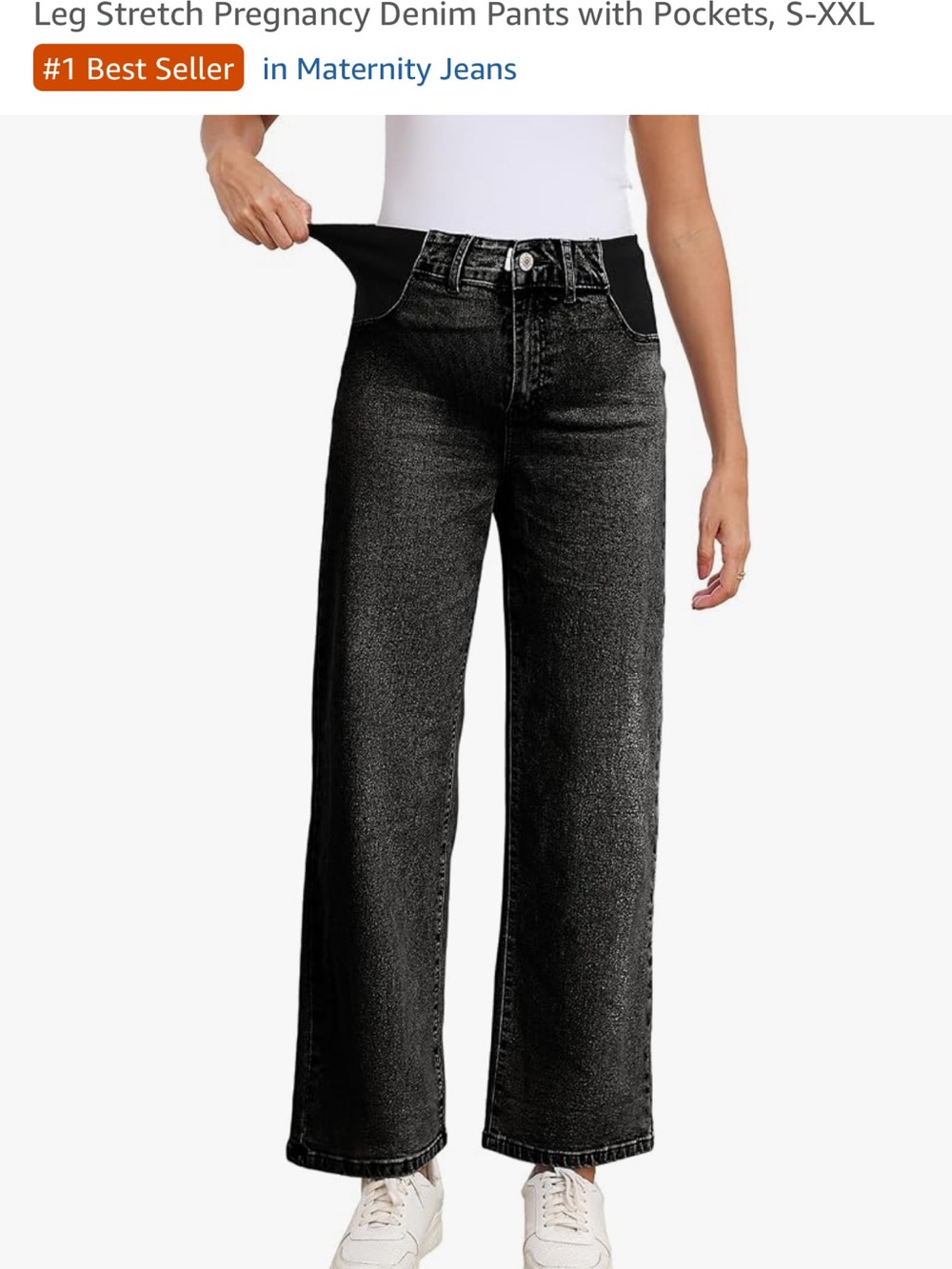 Grey Acid-Wash Maternity Jeans